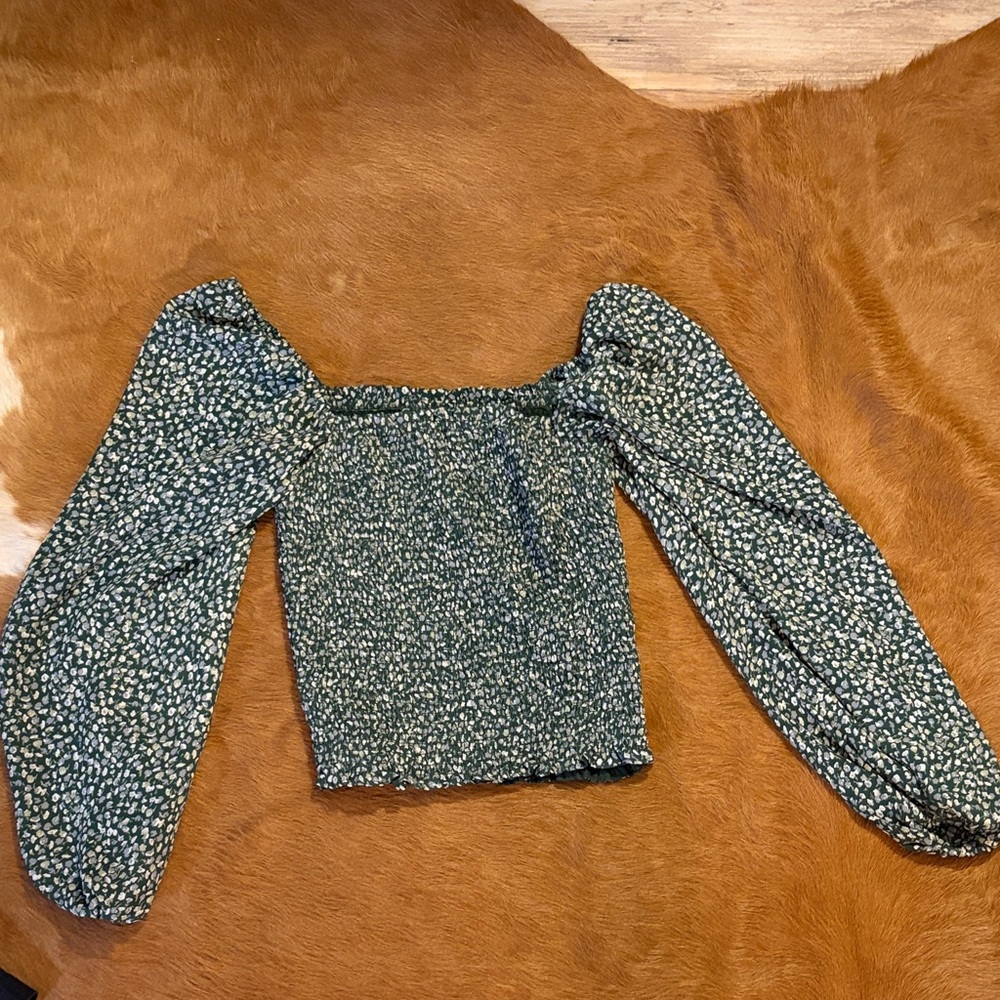 Abercrombie & Fitch Green Patterned Blouse